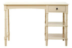 Ivory Desk with Drawer and Shelves