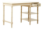 Ivory Desk with Drawer and Shelves