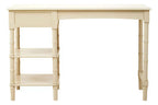 Ivory Desk with Drawer and Shelves