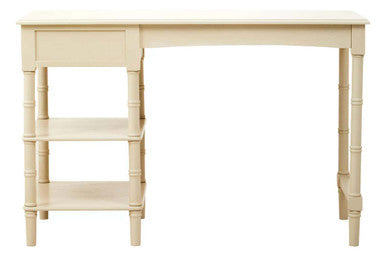 Ivory Desk with Drawer and Shelves