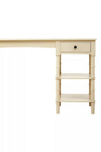 Ivory Desk with Drawer and Shelves