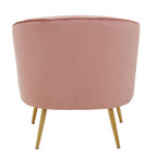 Pink Velvet Chair with Curved Back
