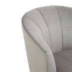 Grey Velvet Chair with Curved Back