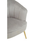 Grey Velvet Chair with Curved Back