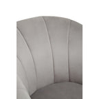 Grey Velvet Chair with Curved Back