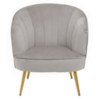 Grey Velvet Chair with Curved Back