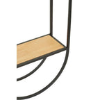 Two Tier Wall Shelf with Mixed Surface and Black Frame