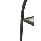Two Tier Wall Shelf with Mixed Surface and Black Frame