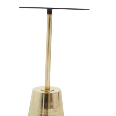 Black Marble Effect Side Table with Gold Finish Base