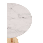 White Marble Effect Side Table with Gold Finish Base