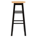 Black and Natural Tropical Hevea Wood Kitchen or Bar Stool