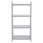Grey Tropical Hevea Wood 4 Tier Ladder Shelf Unit