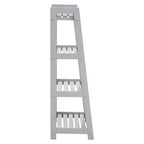 Grey Tropical Hevea Wood 4 Tier Ladder Shelf Unit