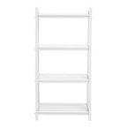 White Tropical Hevea Wood 4 Tier Ladder Shelf Unit