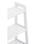 White Tropical Hevea Wood 4 Tier Ladder Shelf Unit