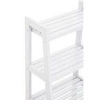 White Tropical Hevea Wood 4 Tier Ladder Shelf Unit