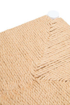 Small Natural Rope White Beechwood Bench with Handwoven Seat