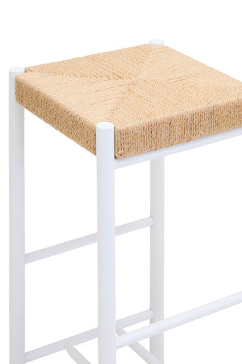 Natural Rope and White Bar Stool