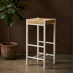 Natural Rope and White Bar Stool