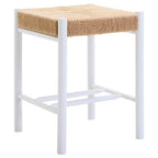 Natural Rope White Beechwood Stool with Handwoven Seat