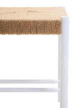 Natural Rope White Beechwood Stool with Handwoven Seat