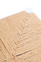 Natural Rope White Beechwood Stool with Handwoven Seat