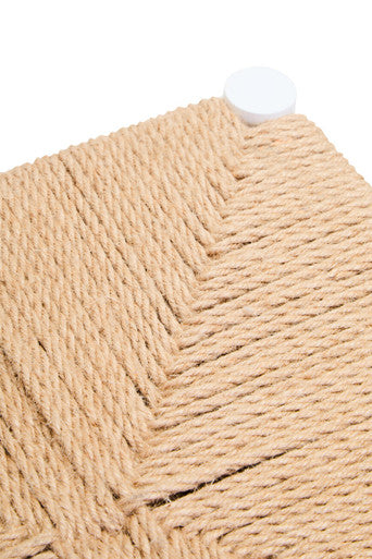 Natural Rope White Beechwood Stool with Handwoven Seat