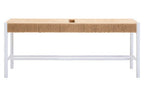 Large Natural Rope White Beechwood Bench with Handwoven Seat