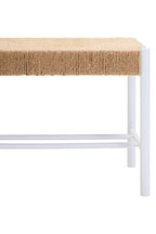 Large Natural Rope White Beechwood Bench with Handwoven Seat