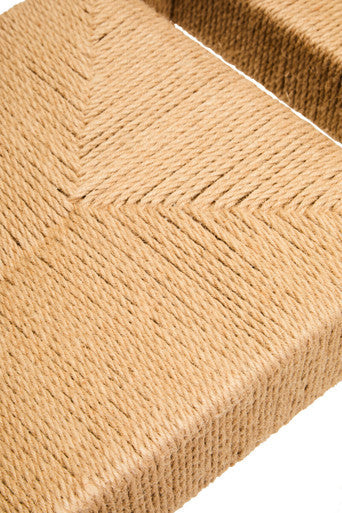 Large Natural Rope White Beechwood Bench with Handwoven Seat