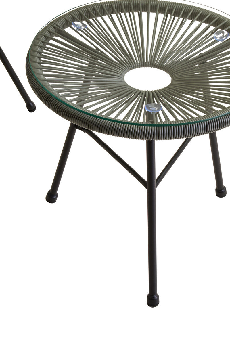 Grey 3 Piece Rattan Patio Set