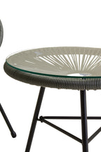 Grey 3 Piece Rattan Patio Set