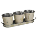 Set of Three Pots on Oblong Tray
