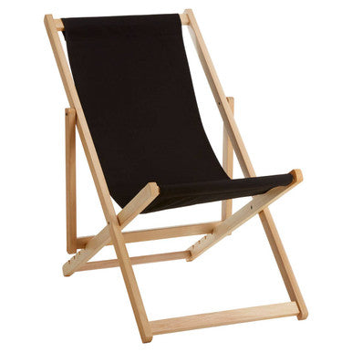 Black Wooden Deck Chair