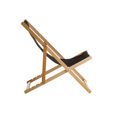 Black Wooden Deck Chair