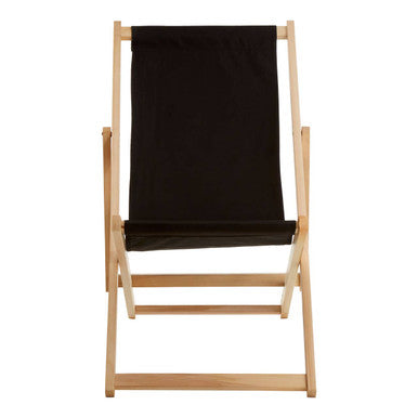 Black Wooden Deck Chair