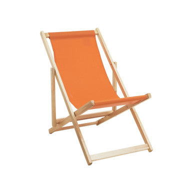 Orange Wooden Deck Chair