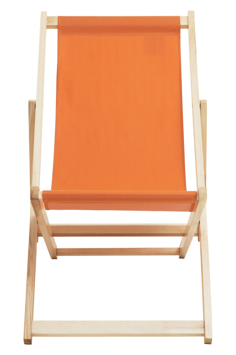 Orange Wooden Deck Chair