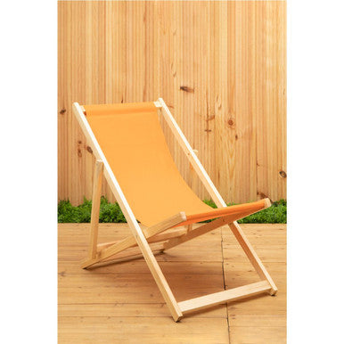 Orange Wooden Deck Chair