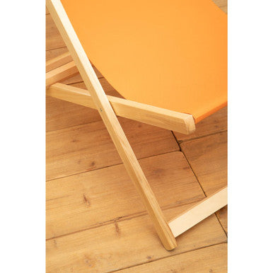 Orange Wooden Deck Chair