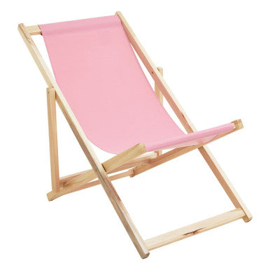 Pink Wooden Deck Chair