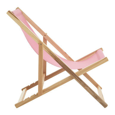 Pink Wooden Deck Chair