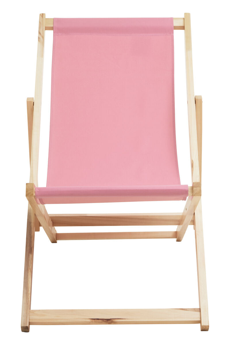 Pink Wooden Deck Chair