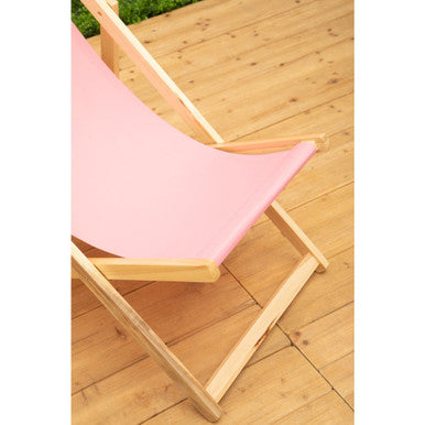 Pink Wooden Deck Chair