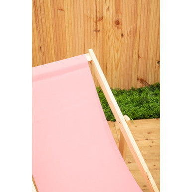 Pink Wooden Deck Chair
