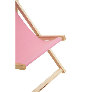 Pink Wooden Deck Chair