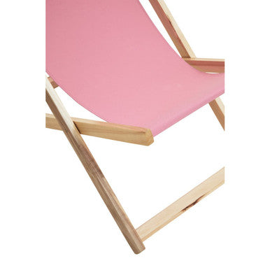 Pink Wooden Deck Chair