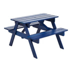 Blue Wooden Kids Picnic Bench