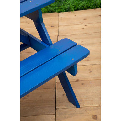 Blue Wooden Kids Picnic Bench