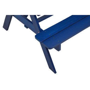 Blue Wooden Kids Picnic Bench